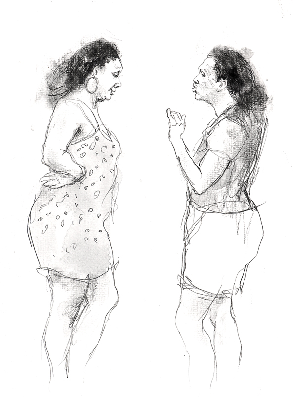 Cambridge Strawberry Fair. Sketch by Peter Mennim